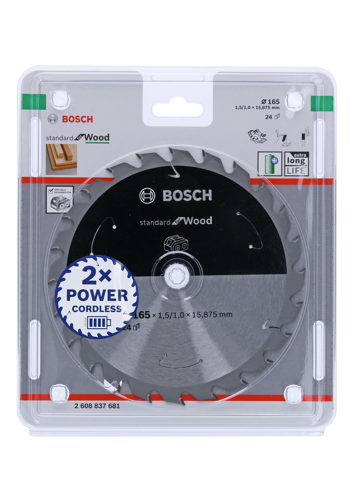 CIRKELSÅGKLINGA BOSCH STD TRÄ 165X15,87MM 24T