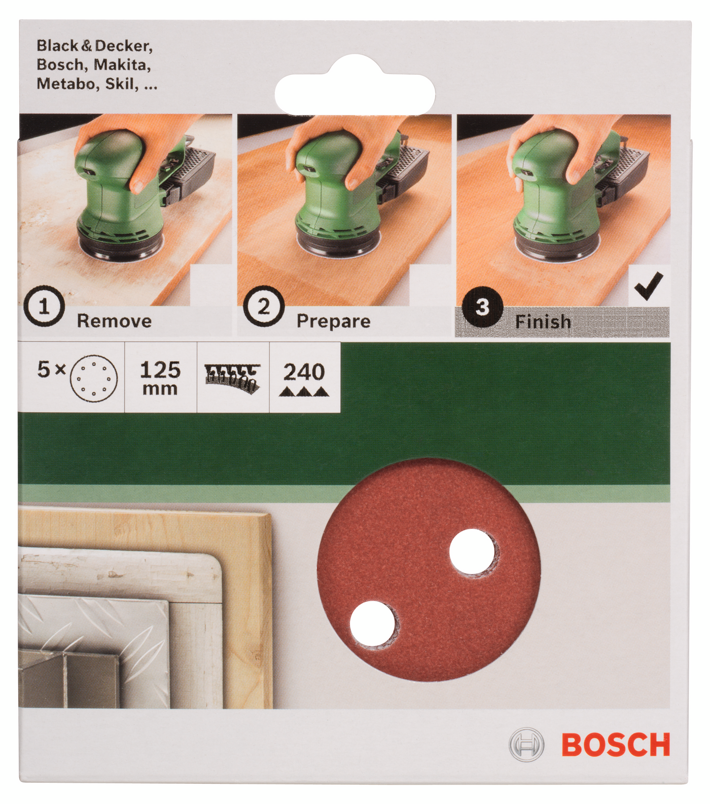 SLIPPAPPER BOSCH EX 125MM K240 GL 5ST