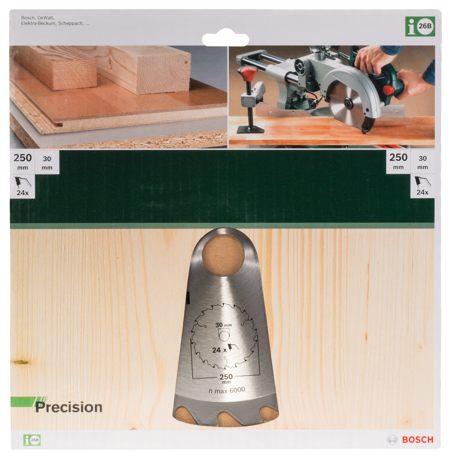 Pyörösahanterä Bosch Precision 250x30mm 24