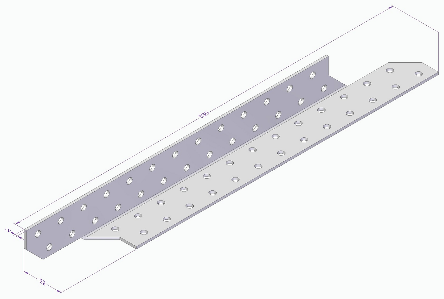 TAKÅSFÄSTE VÄNSTER 330X32X2,0MM