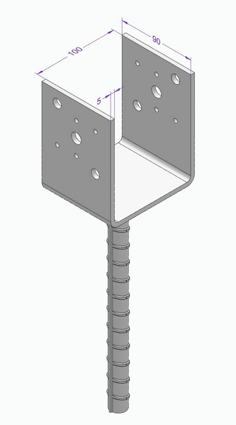 STOLPSKO TYP U 100X90MM