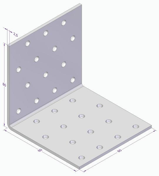 SPIKPLÅTSVINKEL CE 80X80X80X2,5MM