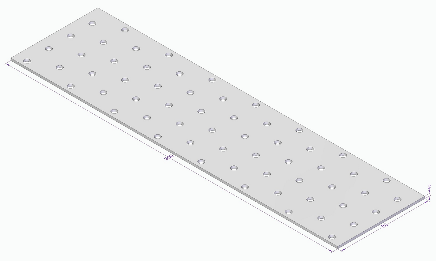 HÅLPLATTA ESSVE CE 300X80X2,0MM