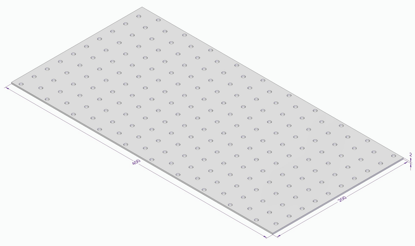 HÅLPLATTA CE 400X200X2,0MM