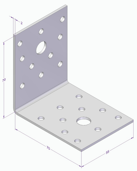 VINKEL ESSVE CE 70X70X55X2,0