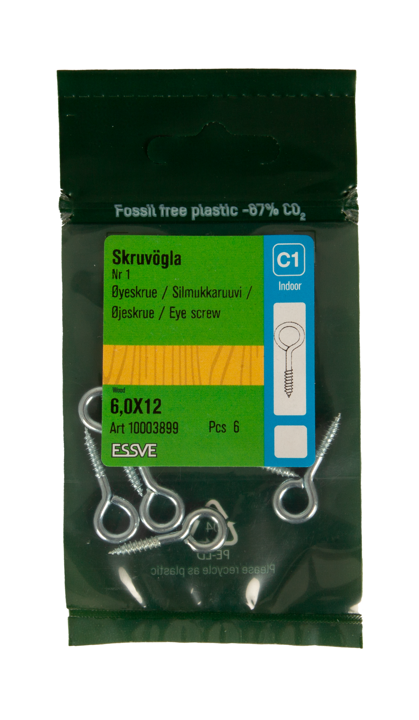 SKRUVÖGLA 1 FZB 16X6MM 6ST