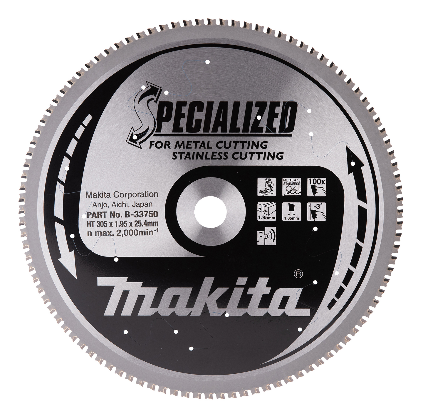Pyörösahanterä Makita Specialized 305x25,4x2,0mm Z-100