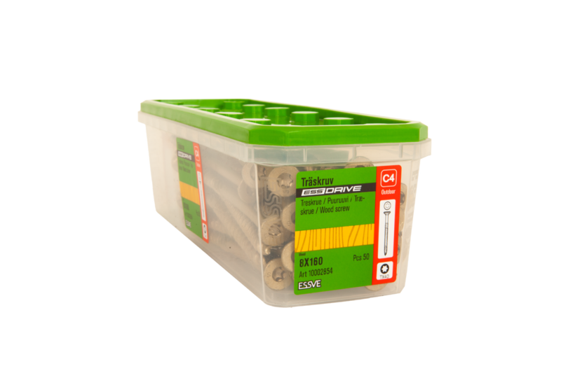 TRÄSKRUV ESSVE ESSDRIVE FÖRSÄNKT HUVUD  CORRSEAL 8X160 50ST