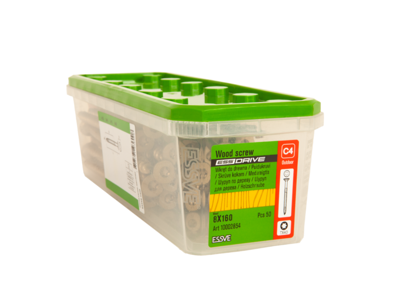 TRÄSKRUV ESSVE ESSDRIVE FÖRSÄNKT HUVUD  CORRSEAL 8X160 50ST