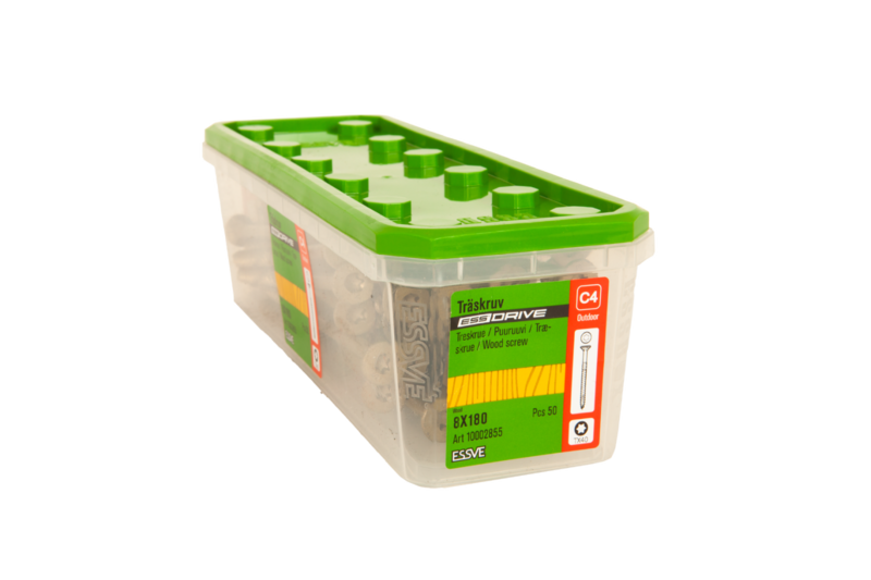 TRÄSKRUV ESSVE ESSDRIVE FÖRSÄNKT HUVUD  CORRSEAL 8X180 50ST