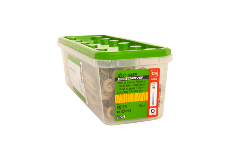 TRÄSKRUV ESSVE ESSDRIVE FÖRSÄNKT HUVUD  CORRSEAL 8X180 50ST