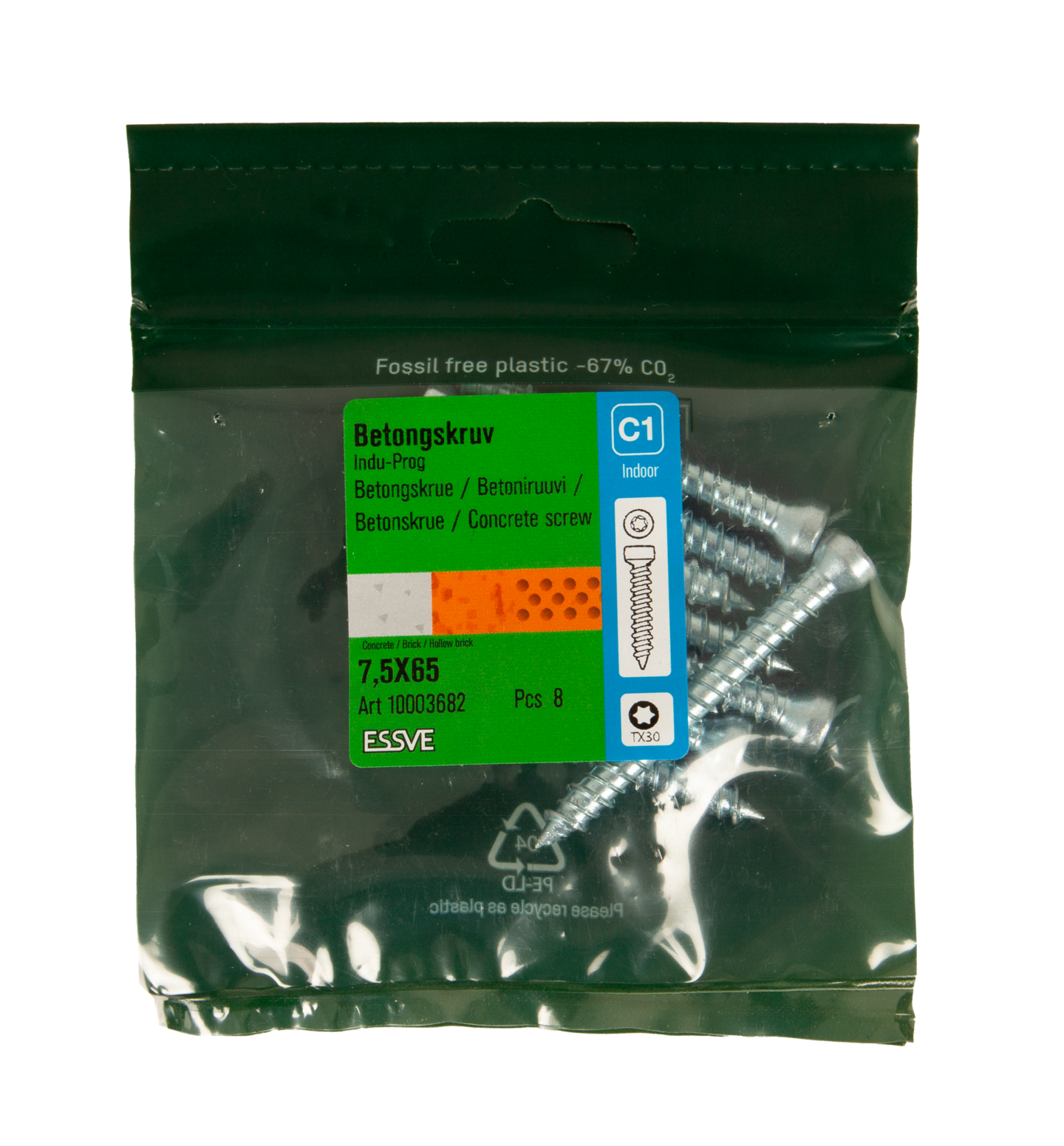 BETONGSKRUV ESSVE INDU-PROG TX30 FZB 7,5X65 8ST