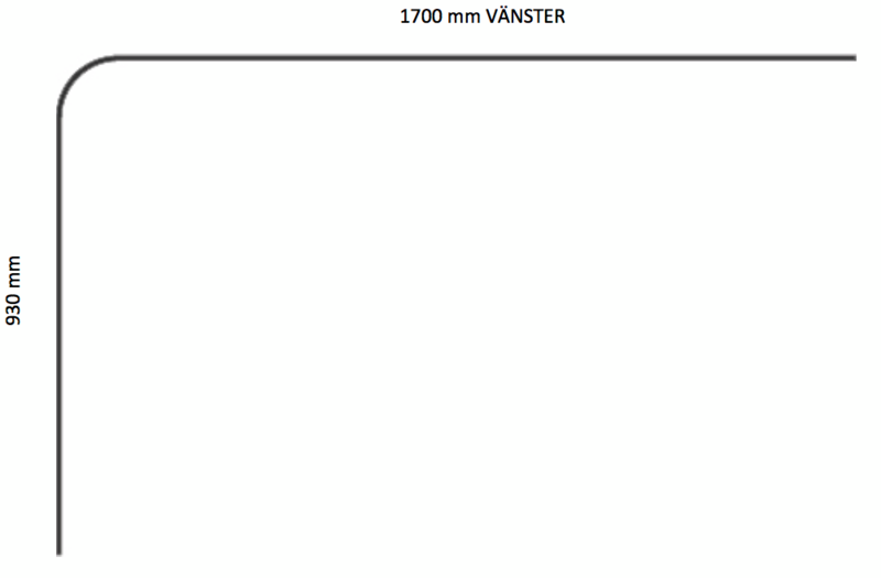 DUSCHSARG VÄNSTER VIT 97X170