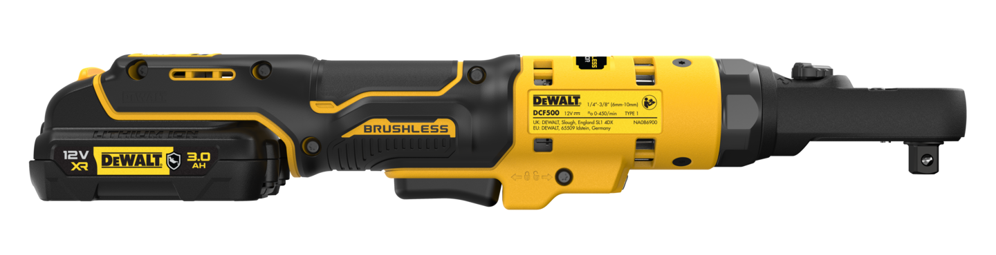 Akkuräikkäväännin DeWalt DCF500L2G 12V 1/4" ja  3/8" 2X3,0Ah