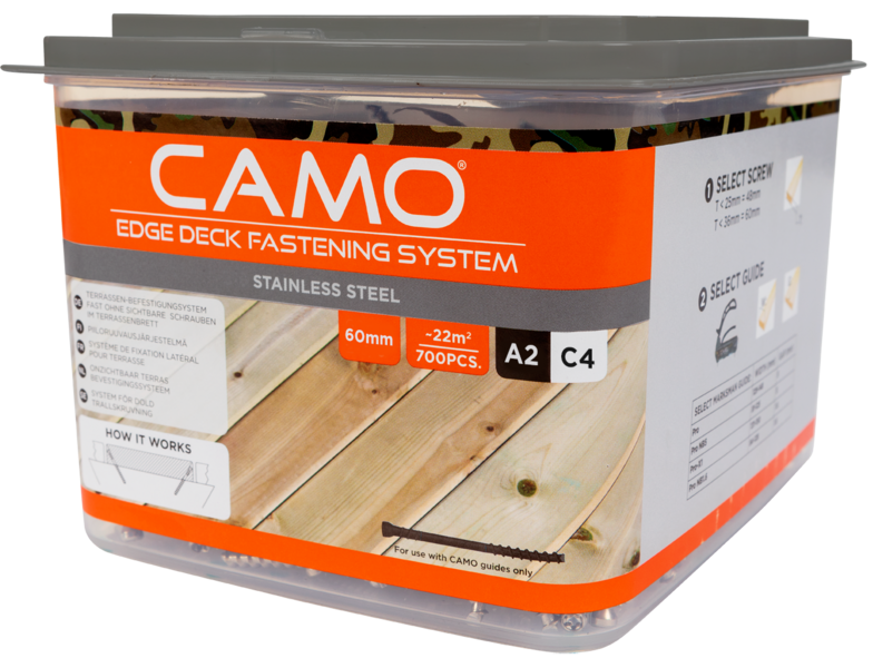 Terassiruuvi Camo 4,2x60 rst A2 AISI304 700kpl