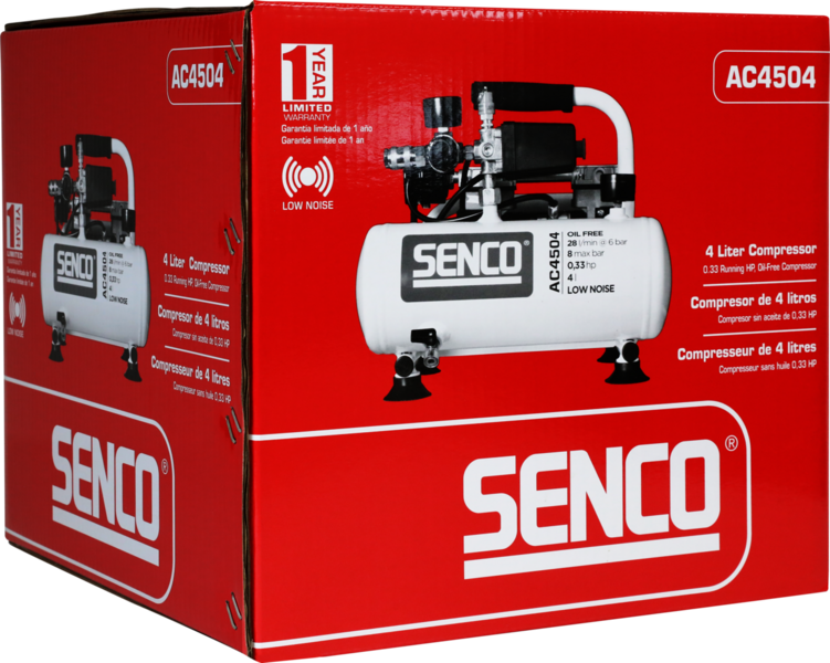 KOMPRESSOR SENCO AC4504 LOW NOISE OLJEFRI 8 BAR