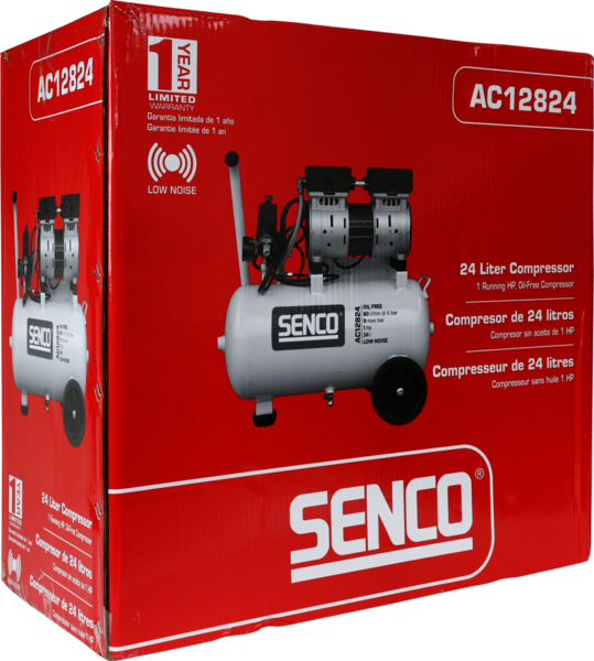 KOMPRESSOR SENCO AC12824 LOW NOISE OLJEFRI  24L 9BAR
