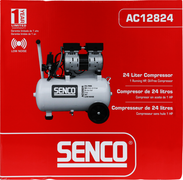 KOMPRESSOR SENCO AC12824 LOW NOISE OLJEFRI  24L 9BAR