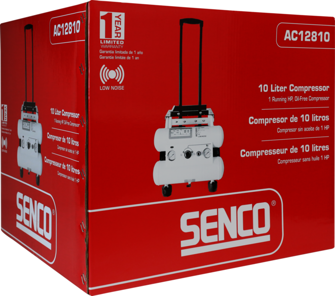 KOMPRESSOR SENCO AC12810 LOW NOISE, OLJEFRI 9 BAR