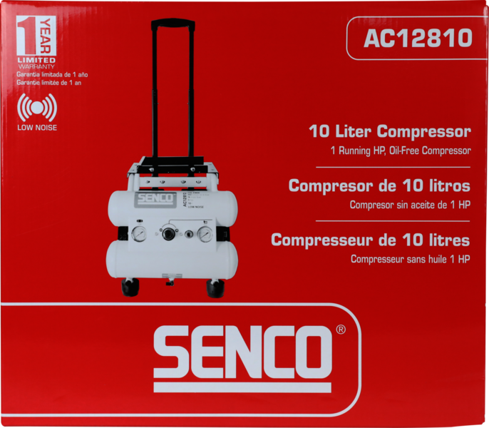 KOMPRESSOR SENCO AC12810 LOW NOISE, OLJEFRI 9 BAR