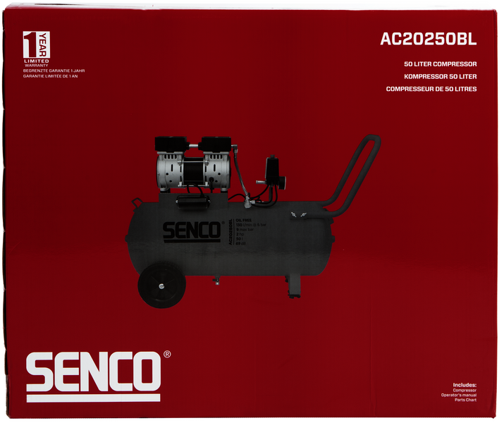 KOMPRESSOR SENCO AC20250BL OLJEFRI, 9 BAR