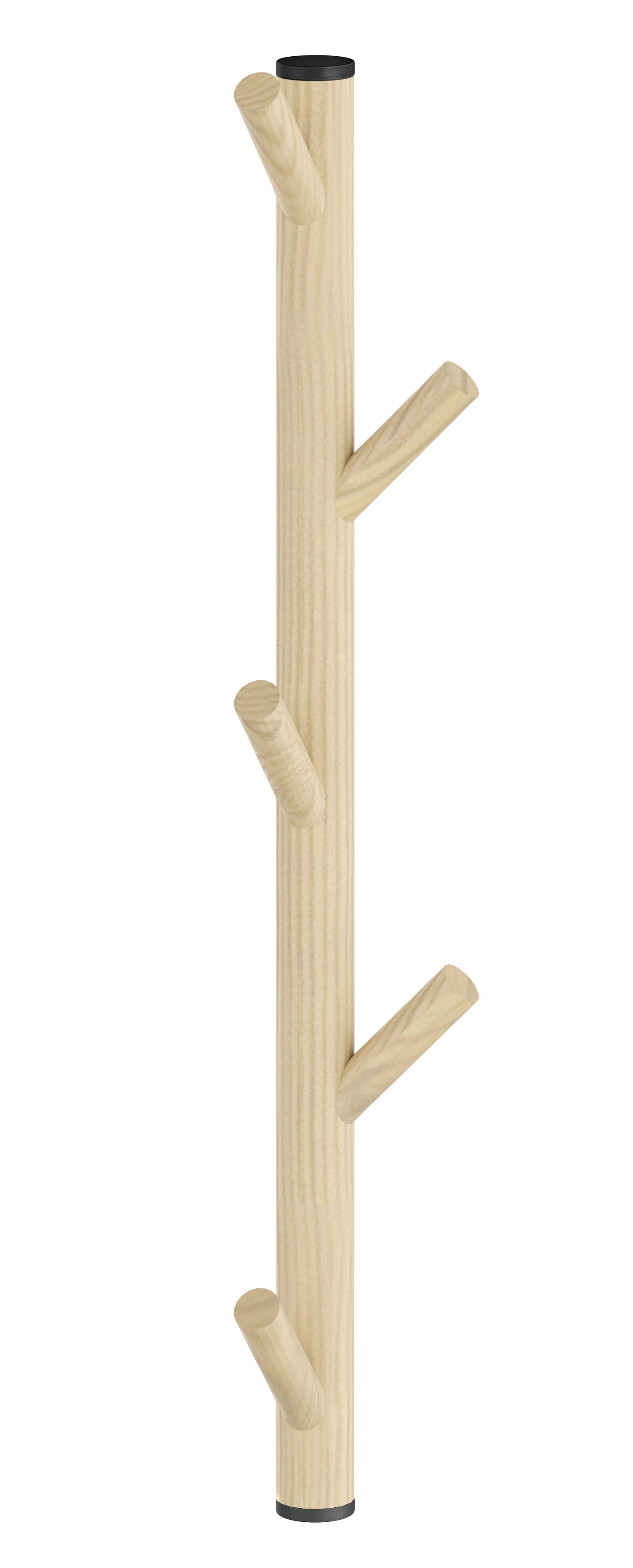 Koukkulista Beslagsboden BB1715 mattamusta alumiini/pyökki 5 koukkua