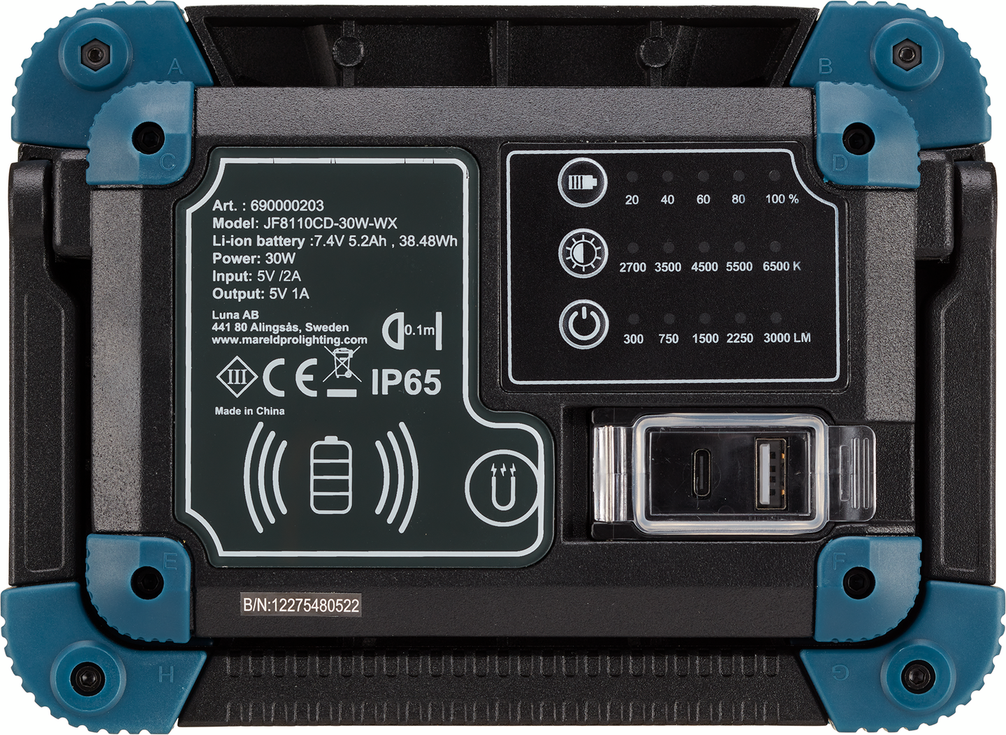 ARBETSLAMPA FLASH MARELD 3000 RE WR TRÅDLÖS LADDNING