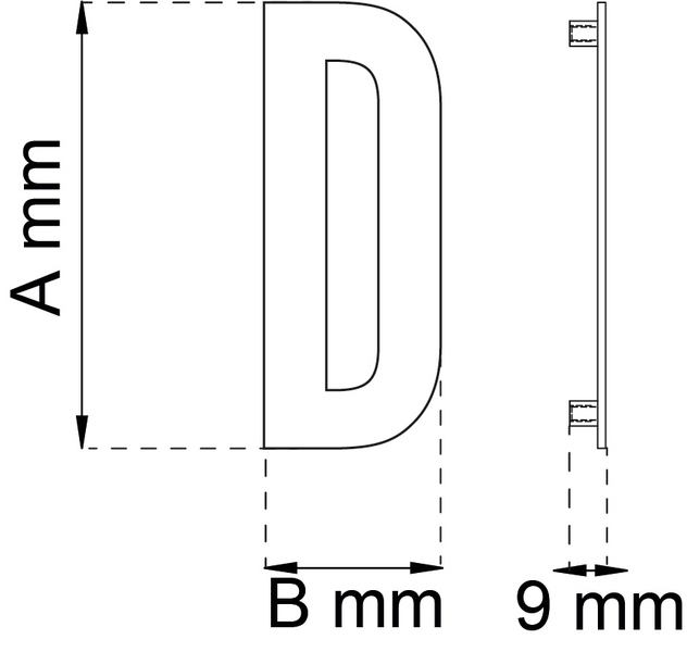 BOKSTAV HABO WORK D SVART 118MM