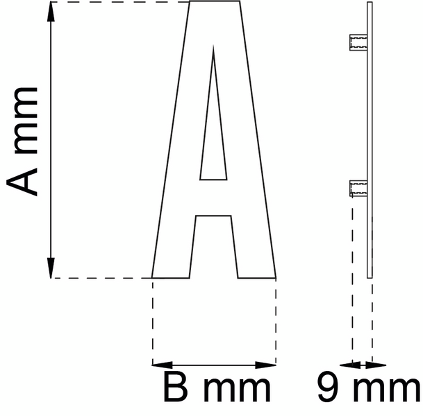 BOKSTAV HABO WORK A SVART 118MM