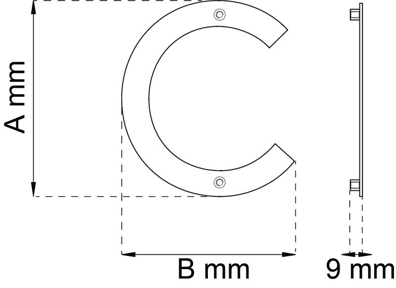BOKSTAV HABO HOME C SVART 146MM