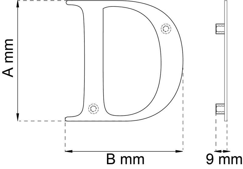 BOKSTAV HABO CENTURY D SVART 98MM