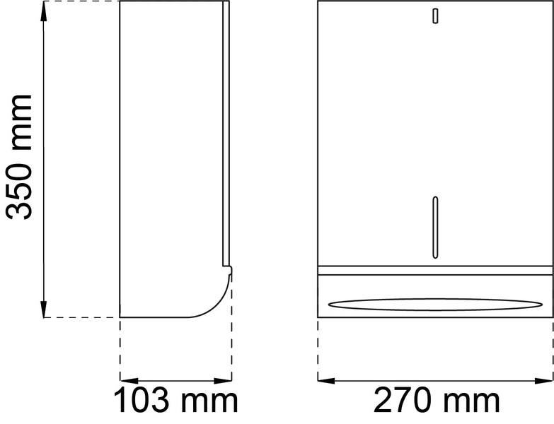 HANDDUKSSKÅP 300 VIT PLÅT 350X270X103MM