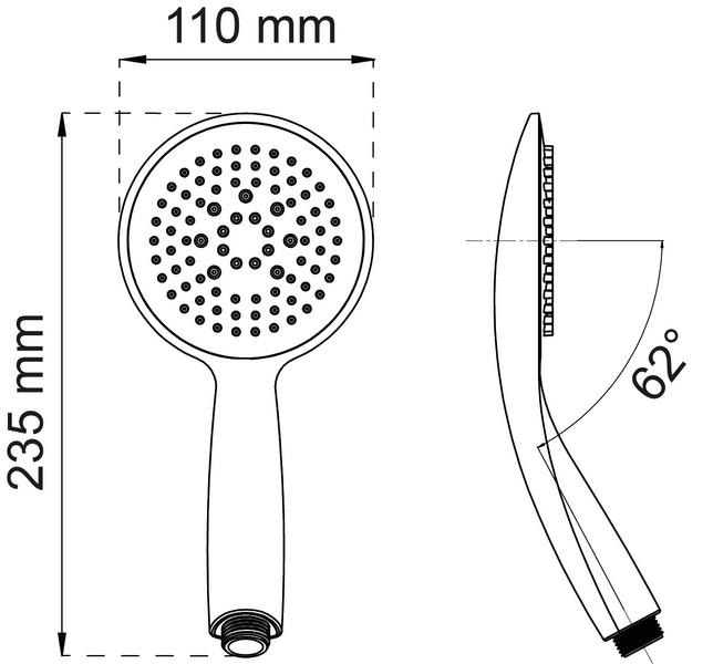 HANDDUSCH HABO DAHLIA 1-SPRAY KROM D110MM