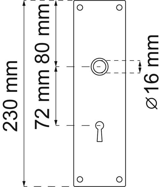 LÅNGSKYLT HABO 4.1226 NYCKELHÅL RF