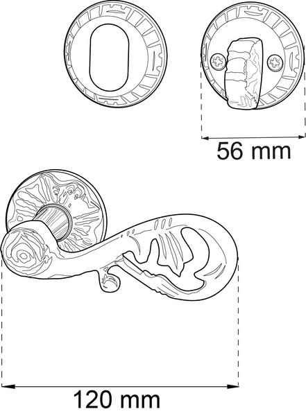 DÖRRTRYCKE A4472 ANTIK INKL CYLINDERVREDSATS