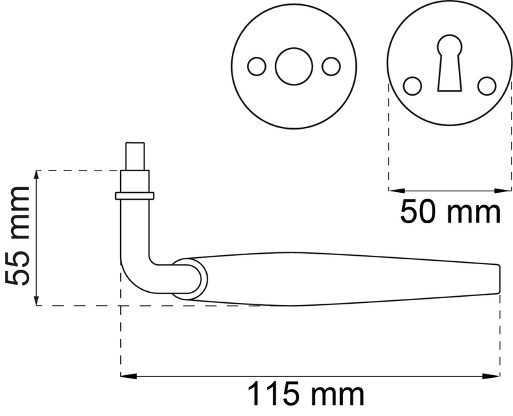 DÖRRHANDTAG HABO 3130P-2991P NICKEL MED NYCKELSKYLT