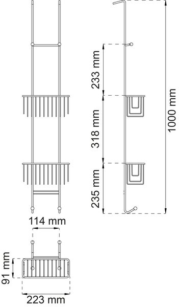 DUSCHHYLLA HABO KABINA PROFILE, ROSTFRITT STÅL VIT