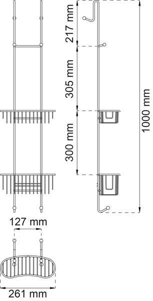 DUSCHHYLLA HABO ANEMONE CURVED KROM 1000MM