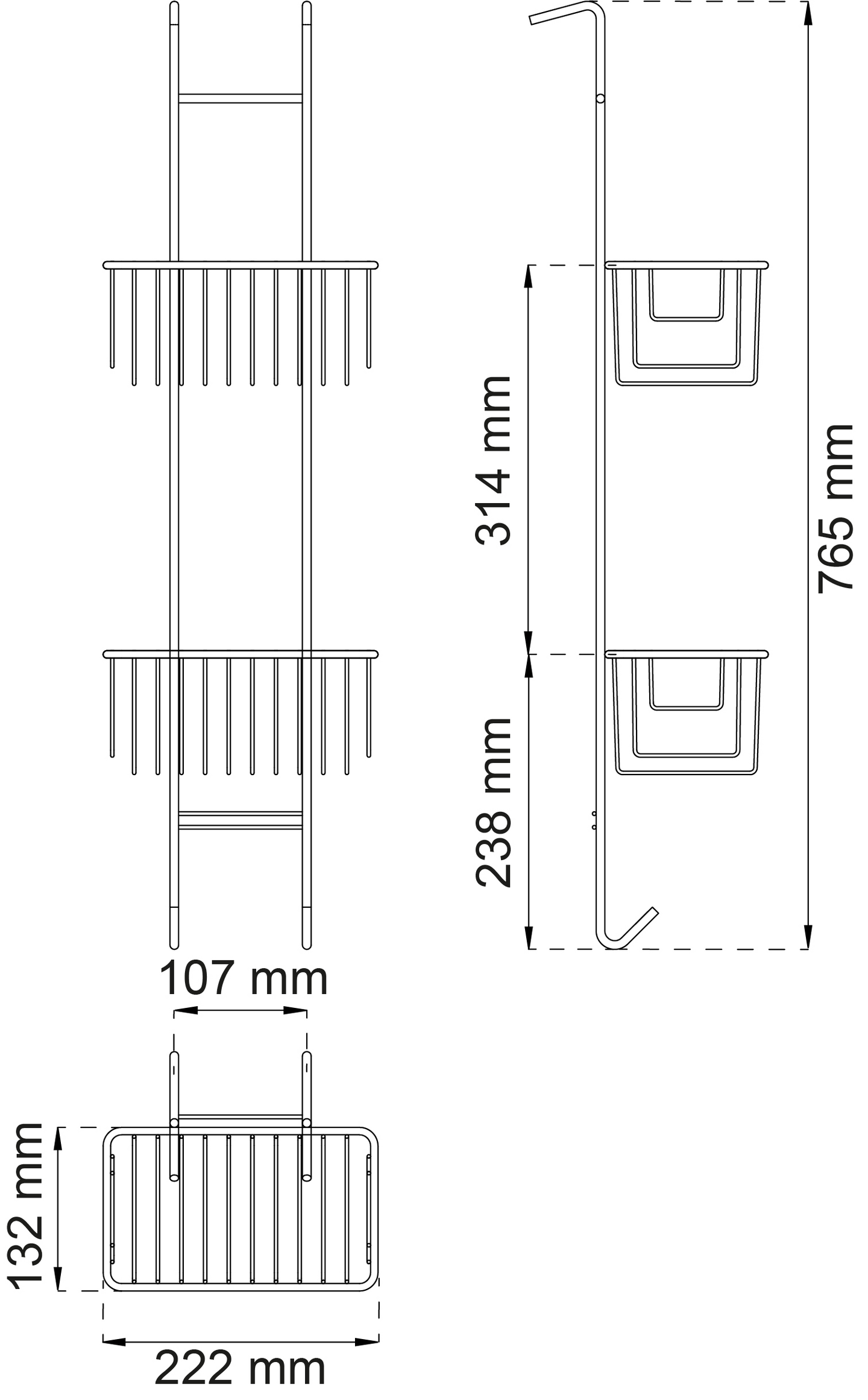 DUSCHHYLLA HABO ANEMONE MINI KROM 765MM