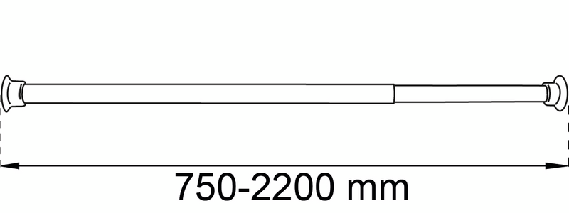 DUSCHSTÅNG HABO SVART 75-220CM