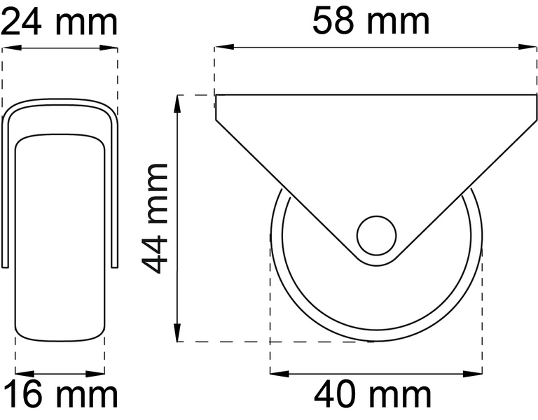 MÖBELHJUL   41 GALV 4P 40KG