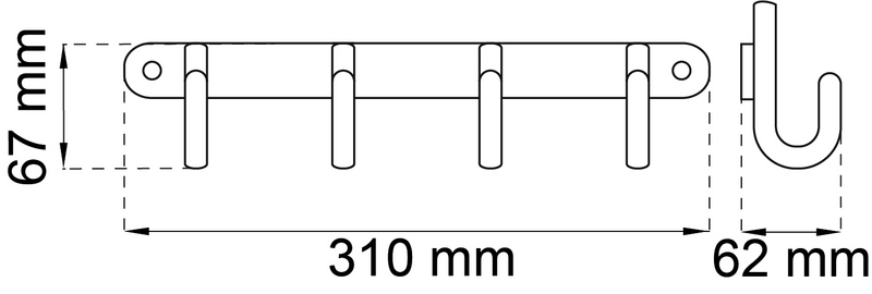 KROKRAD HABO MARS 11520 4-KROK VIT 67X310MM