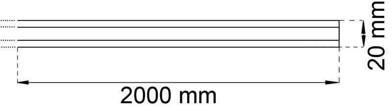 GARDINSKENA HABO C-PROFIL 3004-5 VIT 200CM