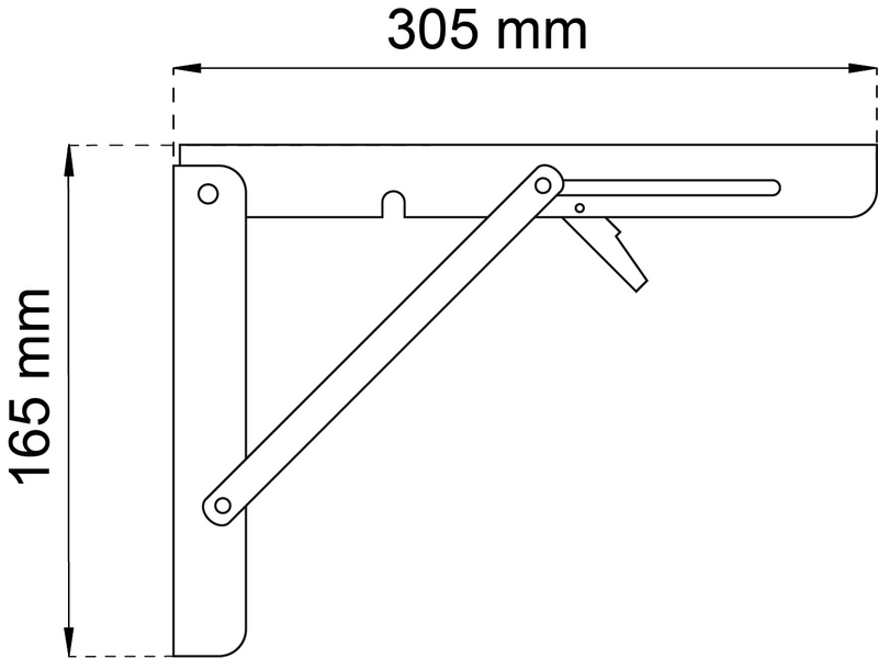 KONSOL  195 VIT 165X305MM FÄLLBAR