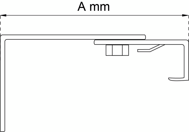 VÄGGFÄSTE HABO C-PROFIL 3121-5 VIT 60MM 2ST