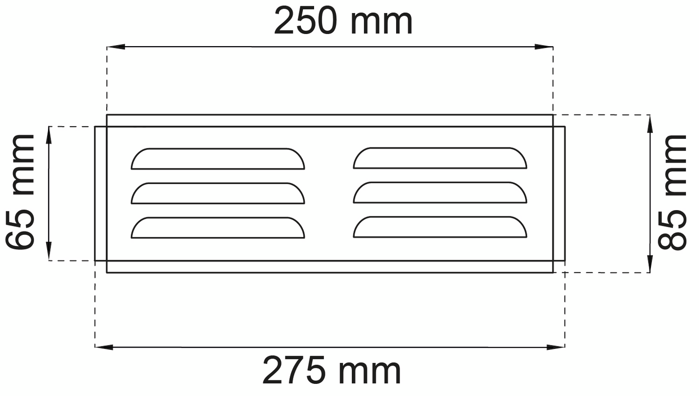 VENTILGALLER 275X85MM GALV 1954