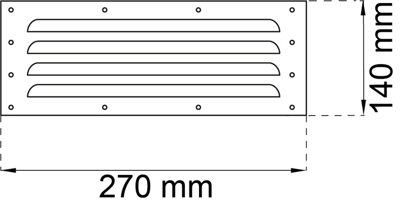 VENTILGALLER 270X140MM GALV 405