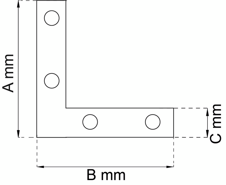HÖRNJÄRN 63X63X12MM GALV 2P 3202 ELFÖRZINKAD