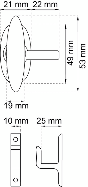 FÖNSTERVRED HABO 230 MED HAKE 25MM NICKEL