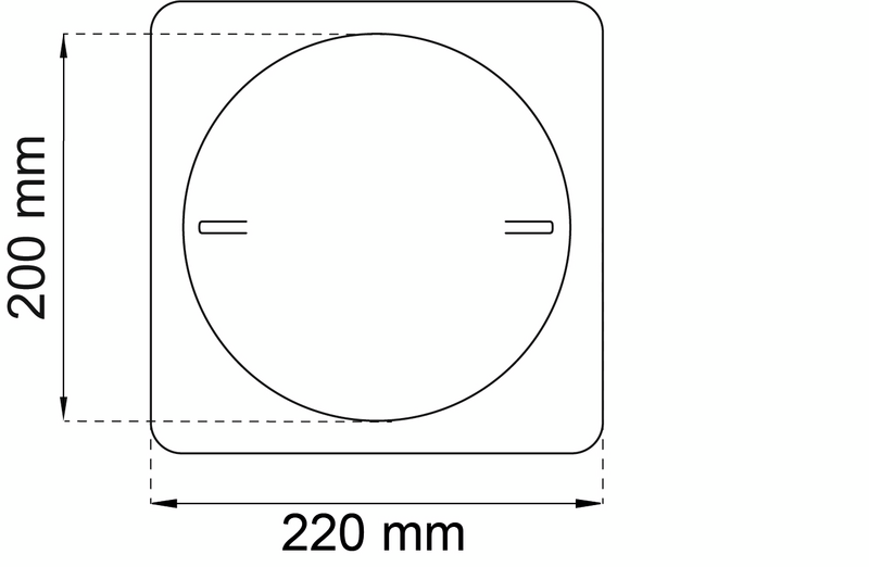 TALLRIKSVENTIL HABO 4KANT VIT 200MM, 285 PLAST SKRUV AV STÅL